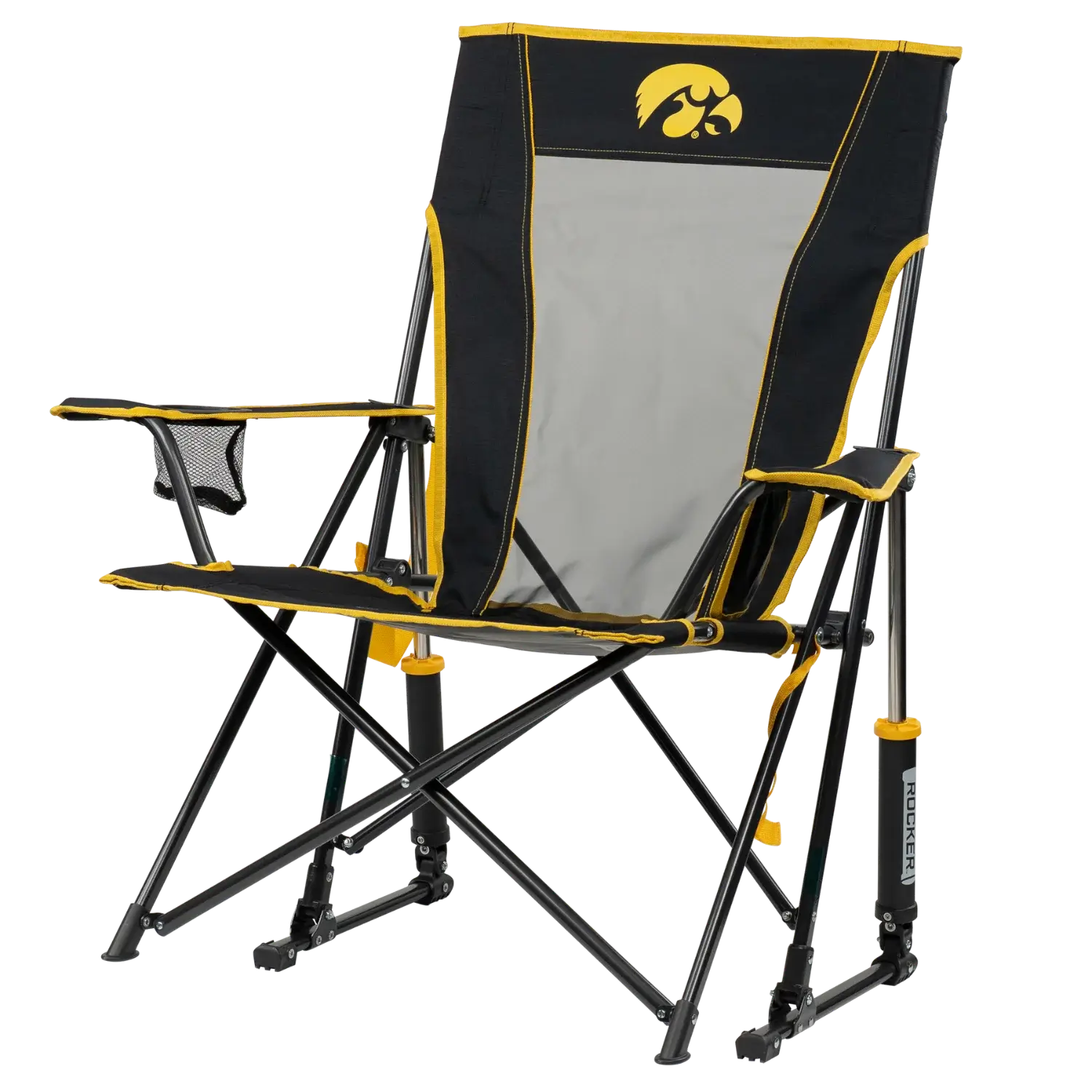 Ultra-Comfortable Comfort Pro Rocker - Iowa Hawkeyes - Outdoor Rocking Chairs with Dynamic Comfort Edge Detail