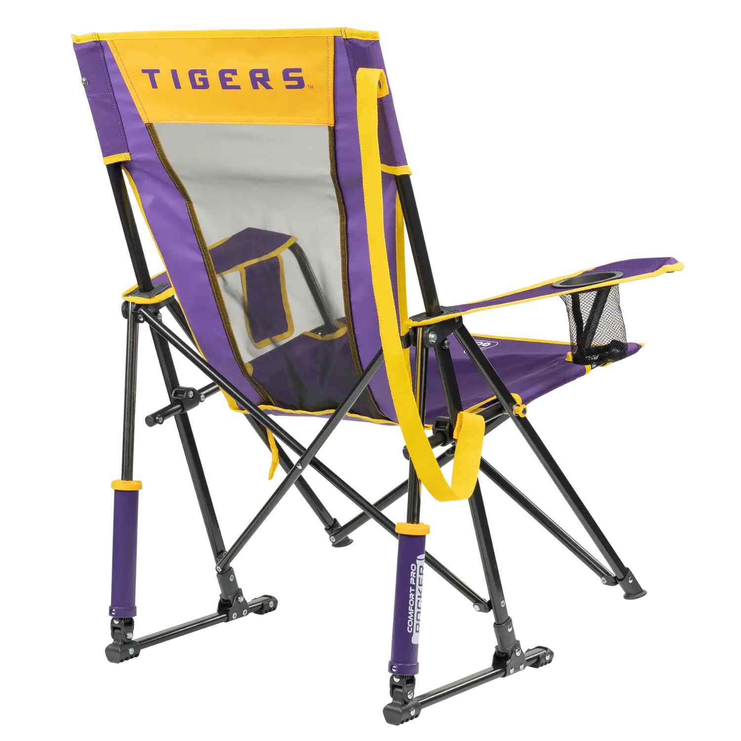 Foldable Comfort Pro Rocker - LSU Tigers - Outdoor Rocking Chairs with Dynamic Comfort Edge Detail