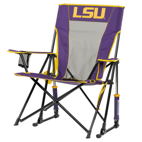 Foldable Comfort Pro Rocker - LSU Tigers - Outdoor Rocking Chairs with Dynamic Comfort Edge Detail