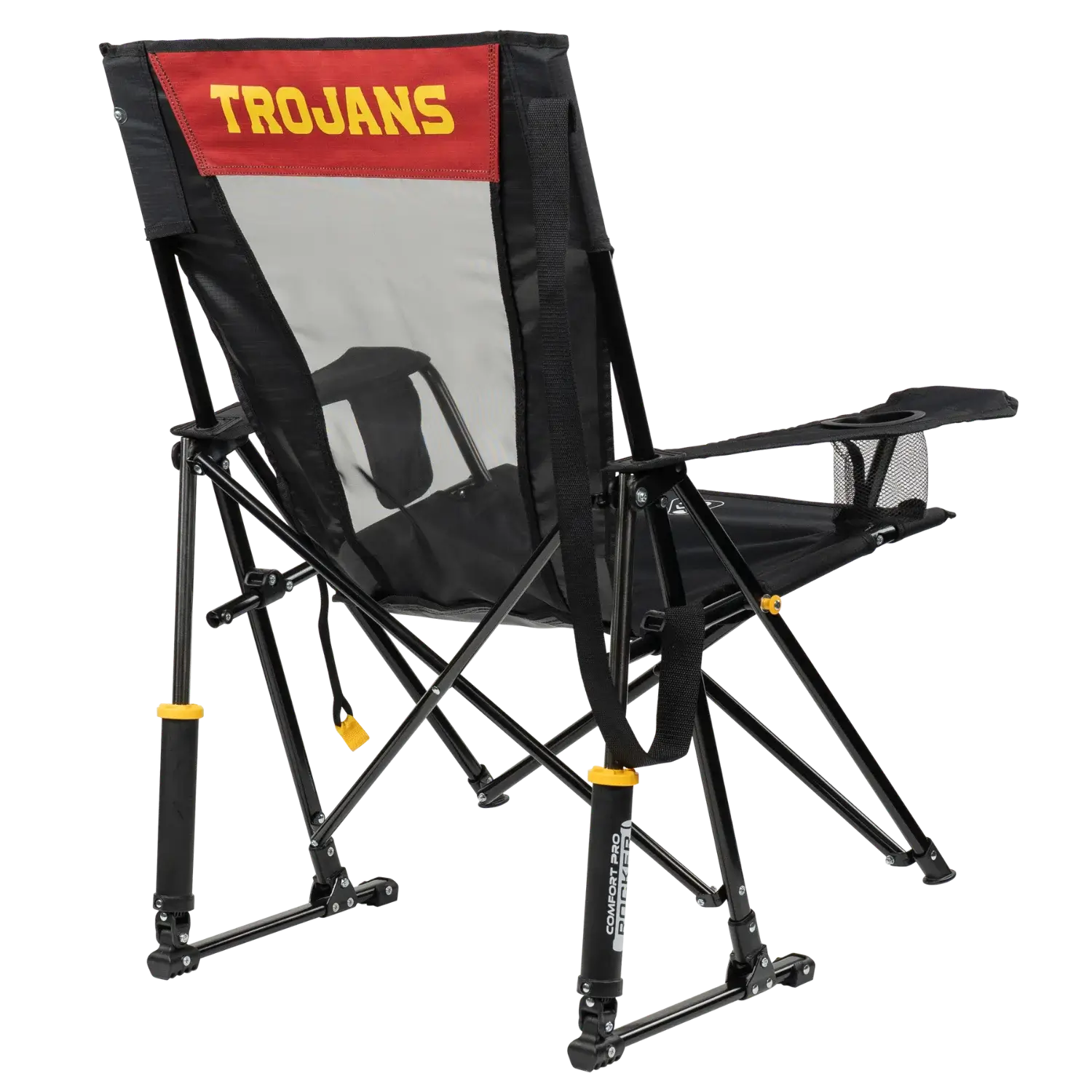 Foldable Comfort Pro Rocker - USC Trojans - Camp Rocker Chair for Fishing & Beach Trips Detail