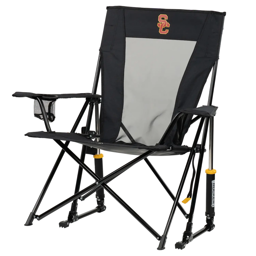 Foldable Comfort Pro Rocker - USC Trojans - Camp Rocker Chair for Fishing & Beach Trips Detail