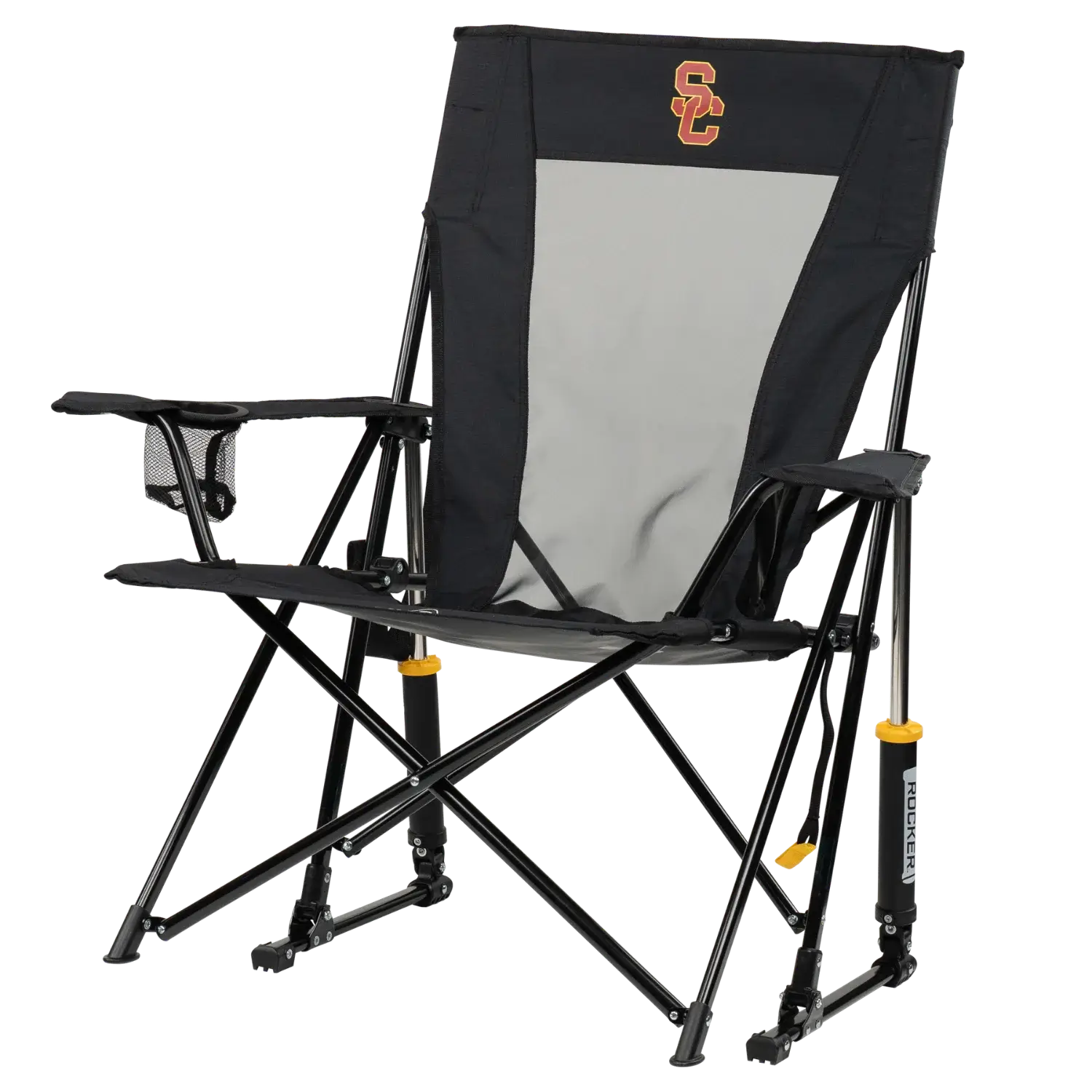Foldable Comfort Pro Rocker - USC Trojans - Camp Rocker Chair for Fishing & Beach Trips Detail
