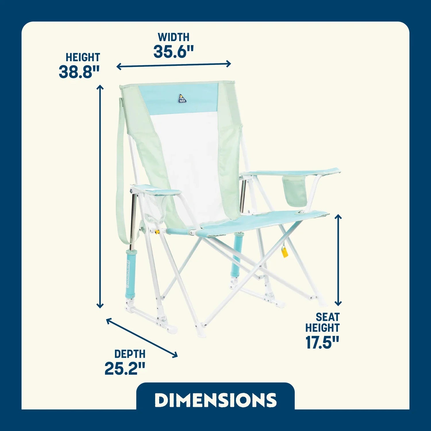 Foldable Comfort Pro Rocker - Rocker Chair for Camping & Lawns Detail