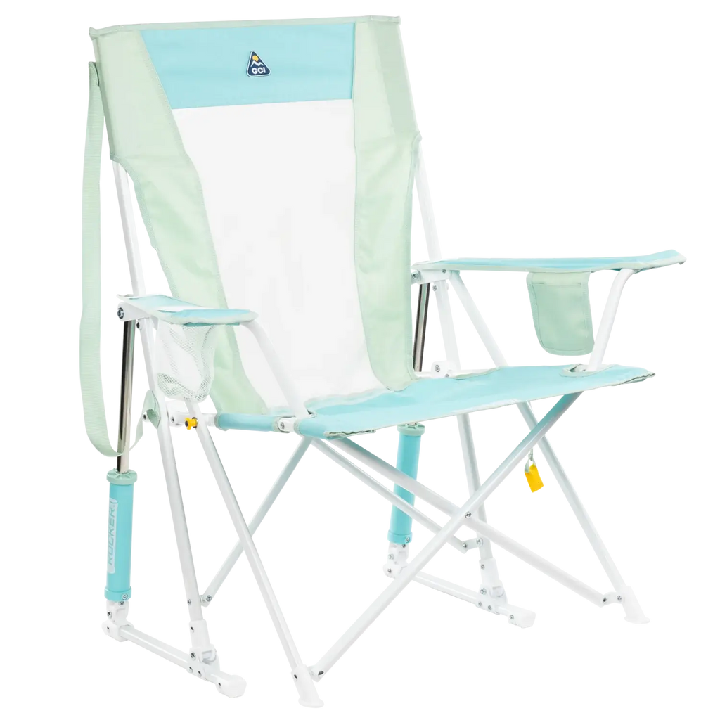 Foldable Comfort Pro Rocker - Rocker Chair for Camping & Lawns - Pastel Green