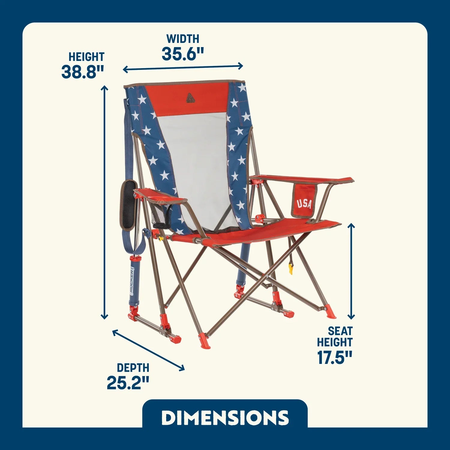 Foldable Comfort Pro Rocker - Rocker Chair for Camping & Lawns Detail