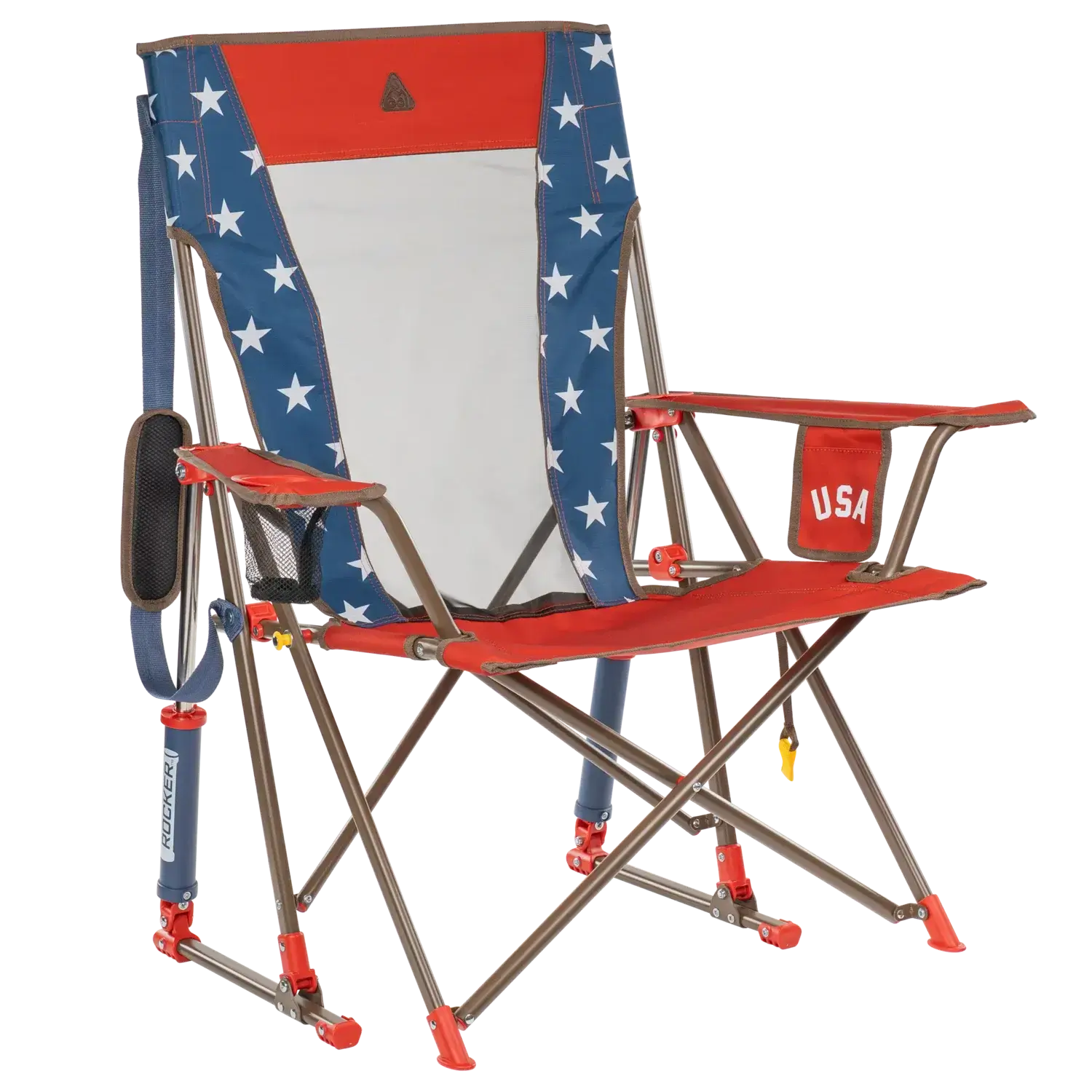 Foldable Comfort Pro Rocker - Rocker Chair for Camping & Lawns - USA Anniversary Deluxe
