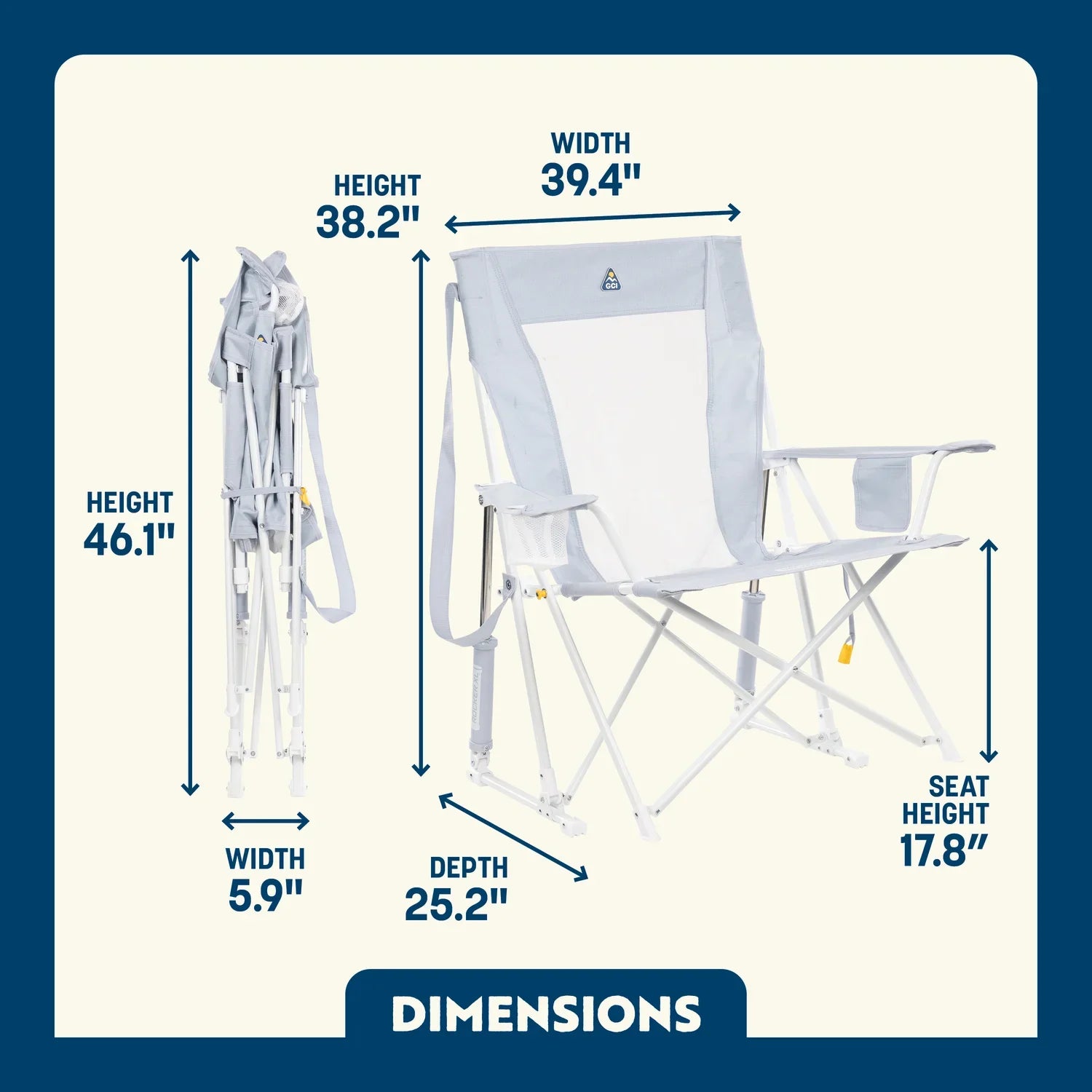 Premium All-Weather Comfort Pro Rocker XL - Rocker Chair for Camping & Lawns Detail