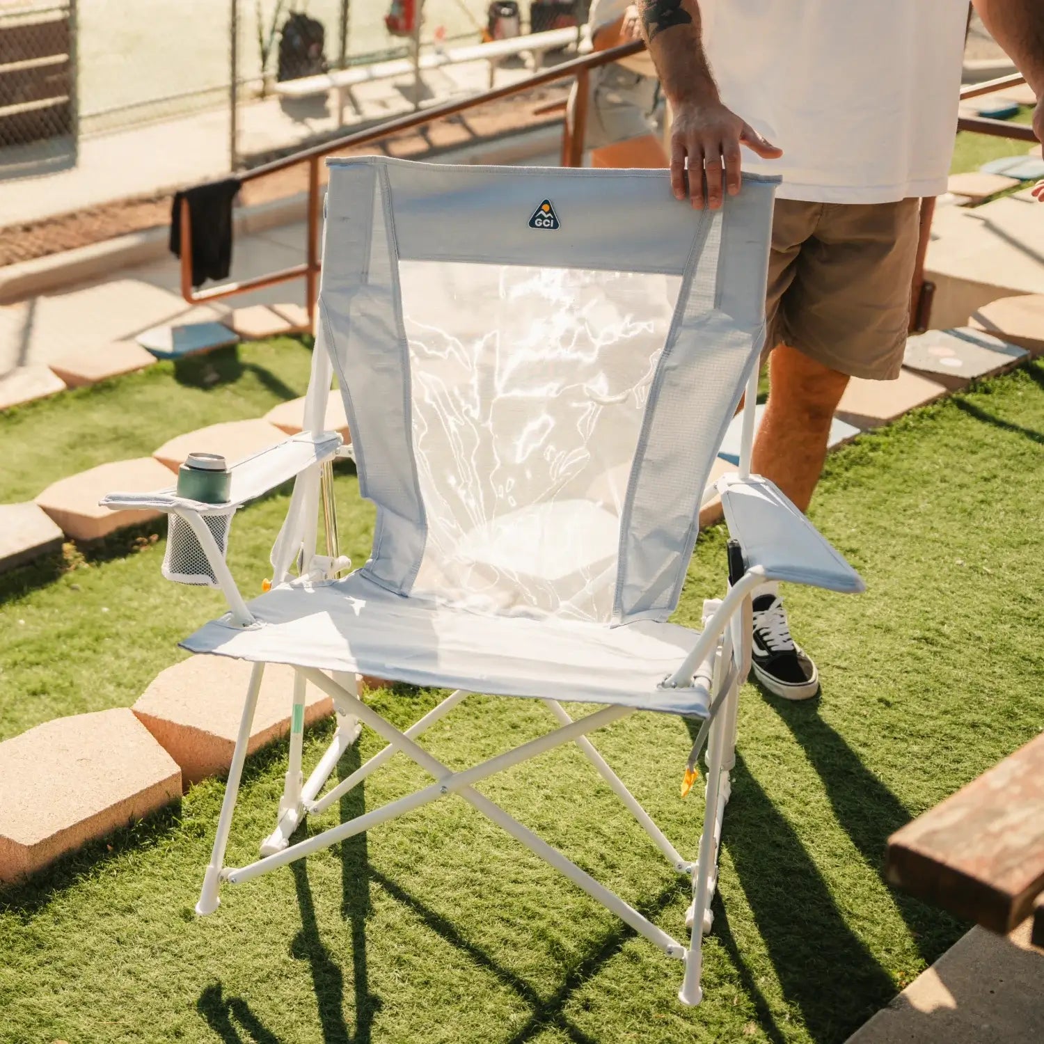 Premium All-Weather Comfort Pro Rocker XL - Rocker Chair for Camping & Lawns Detail