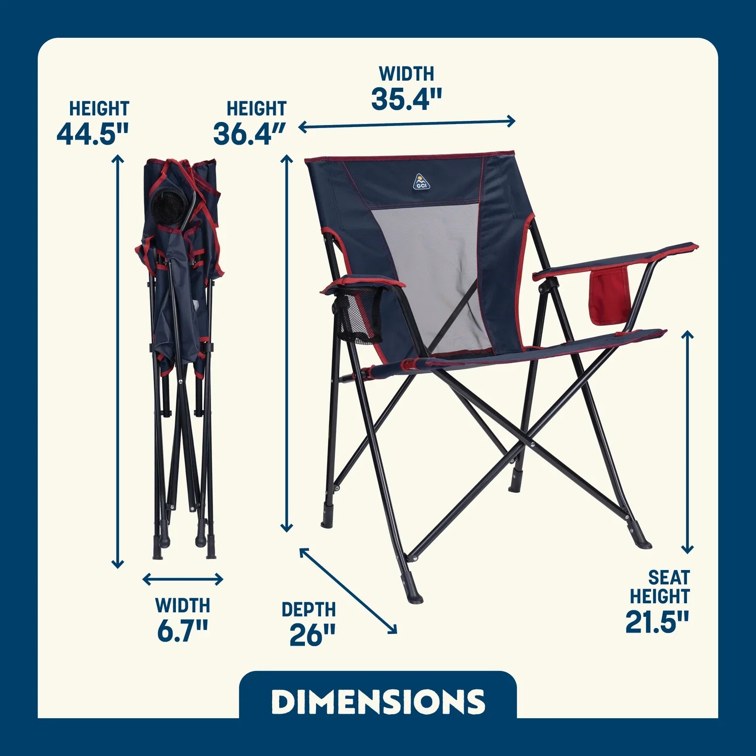 Ergonomic Portable Comfort Quad Chair - Outdoor Rocking Chairs with Dynamic Comfort Edge Detail