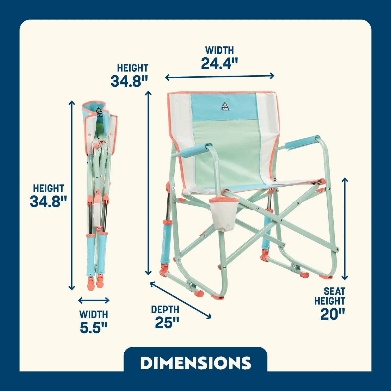 Ultra-Comfortable Freestyle Rocker - Rocker Chair for Camping & Lawns Detail
