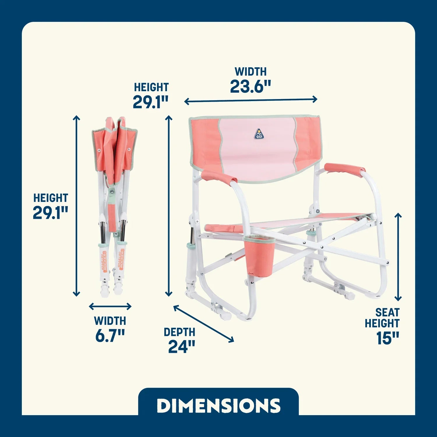 Heavy Duty Grab & Go Rocker - Rocker Chair for Camping & Lawns Detail