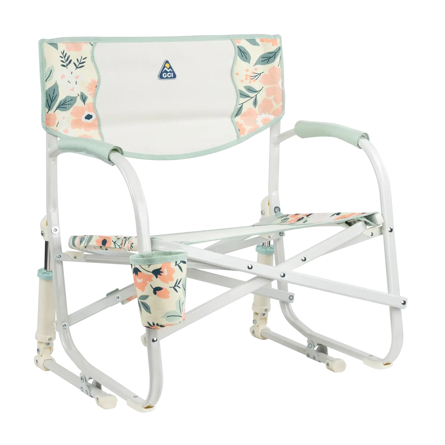 Heavy Duty Grab & Go Rocker - Rocker Chair for Camping & Lawns - Floral Bouquet