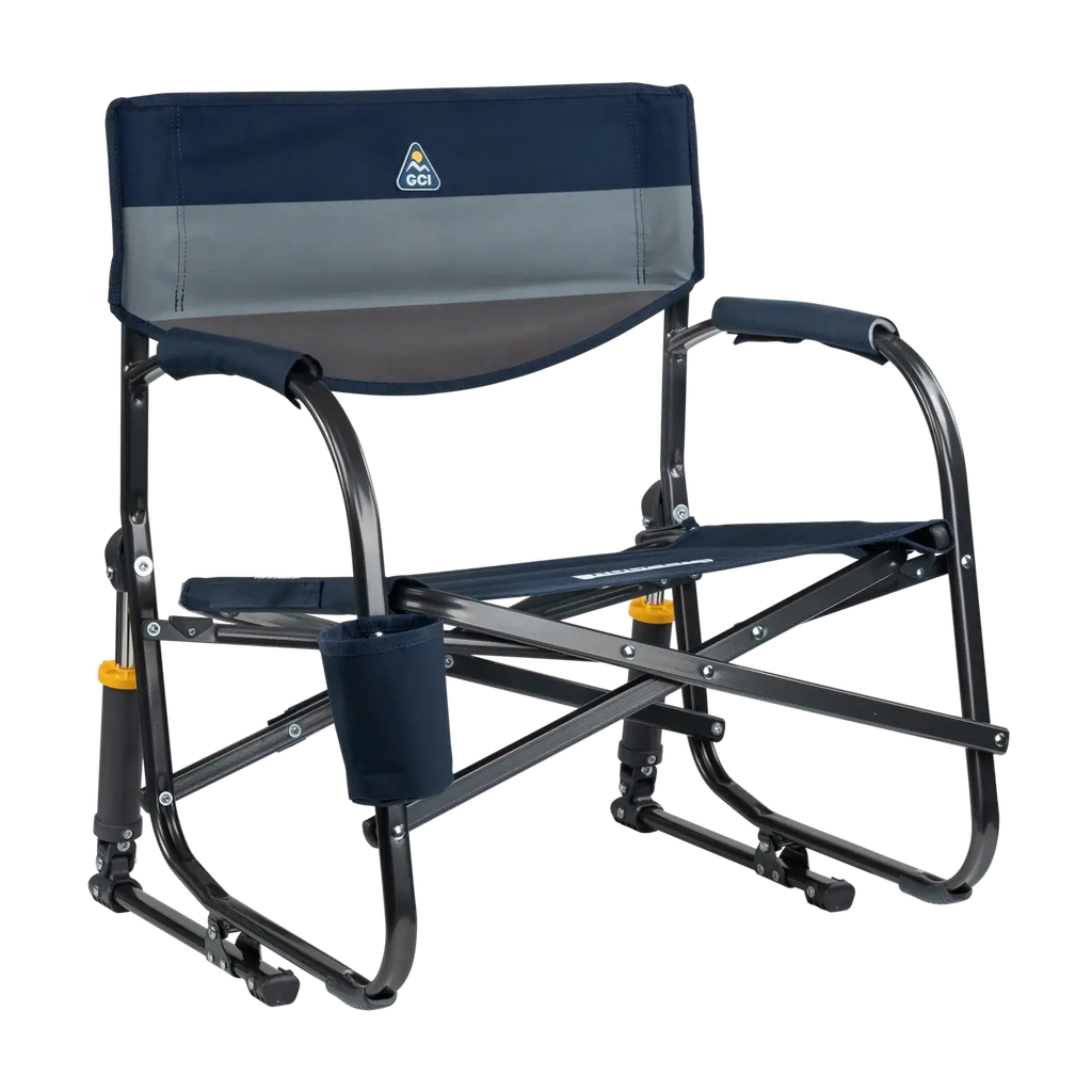 Heavy Duty Grab & Go Rocker - Rocker Chair for Camping & Lawns - Indigo Color Block