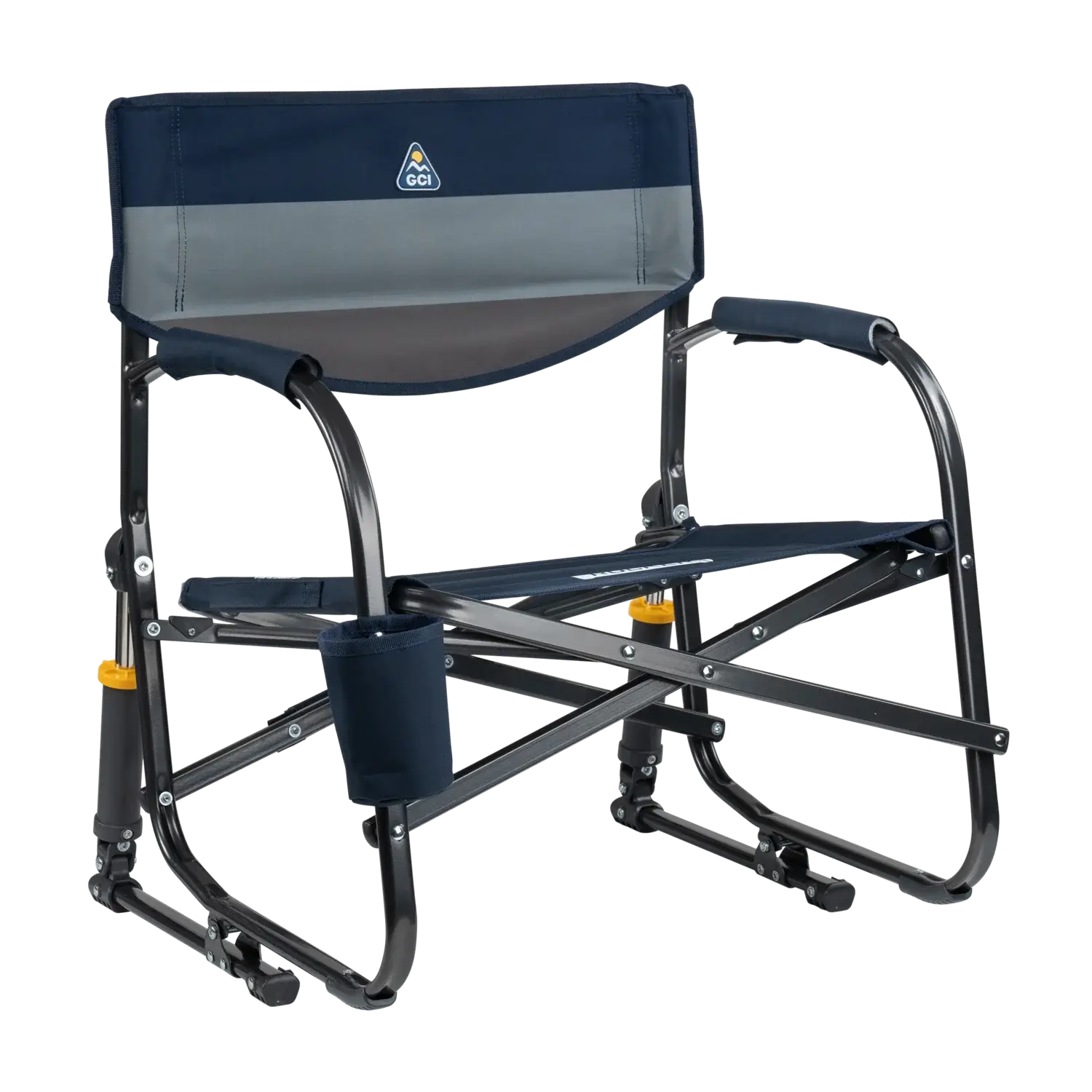 Heavy Duty Grab & Go Rocker - Rocker Chair for Camping & Lawns - Indigo Color Block