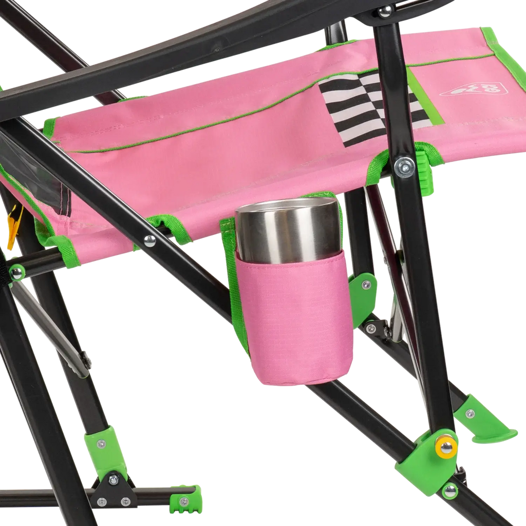 Heavy Duty NASCAR RoadTrip Rocker - Pink - Folding Rocking Chair - Perfect for Tailgating Detail