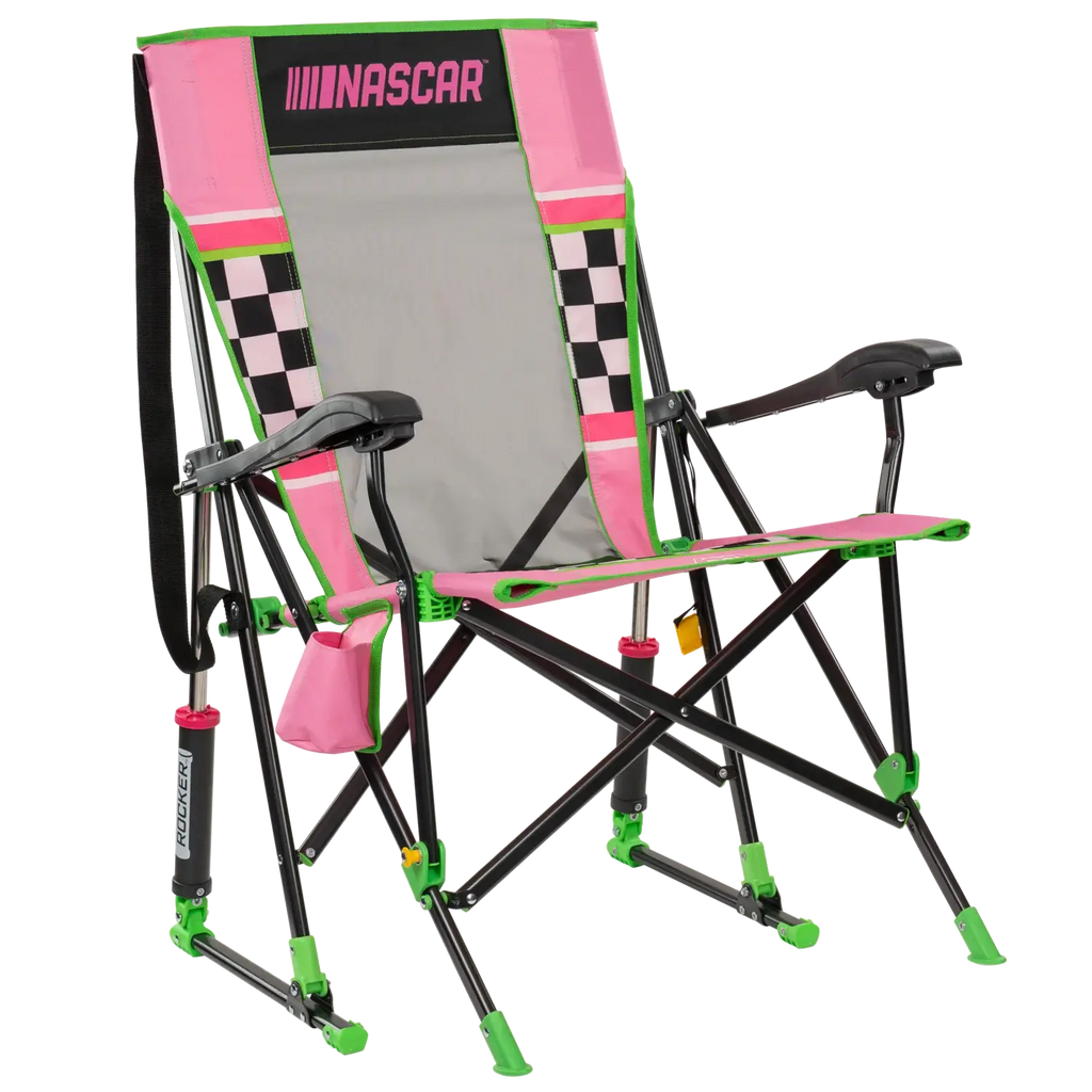 Heavy Duty NASCAR RoadTrip Rocker - Pink - Folding Rocking Chair - Perfect for Tailgating - Default Title