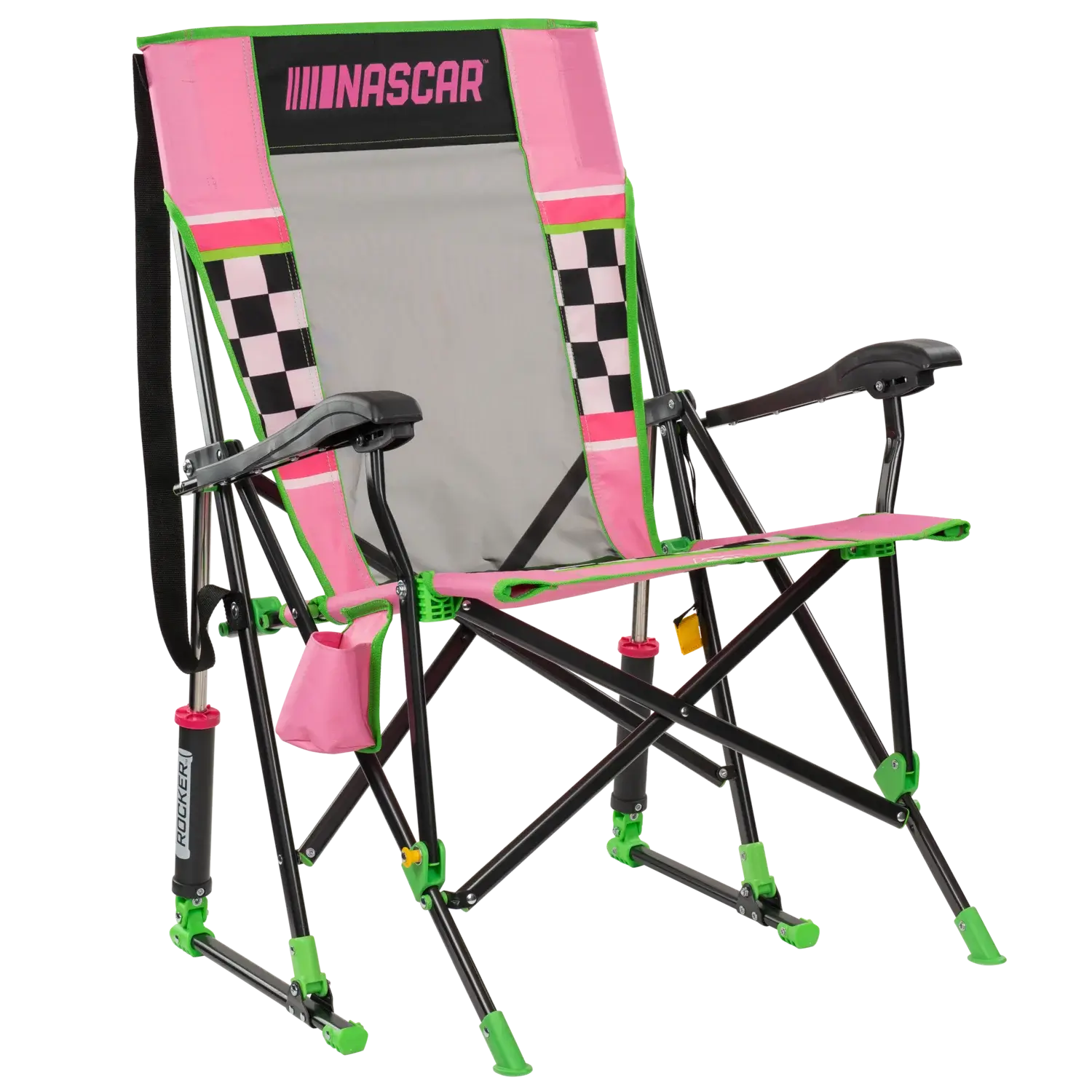 Heavy Duty NASCAR RoadTrip Rocker - Pink - Folding Rocking Chair - Perfect for Tailgating - Default Title