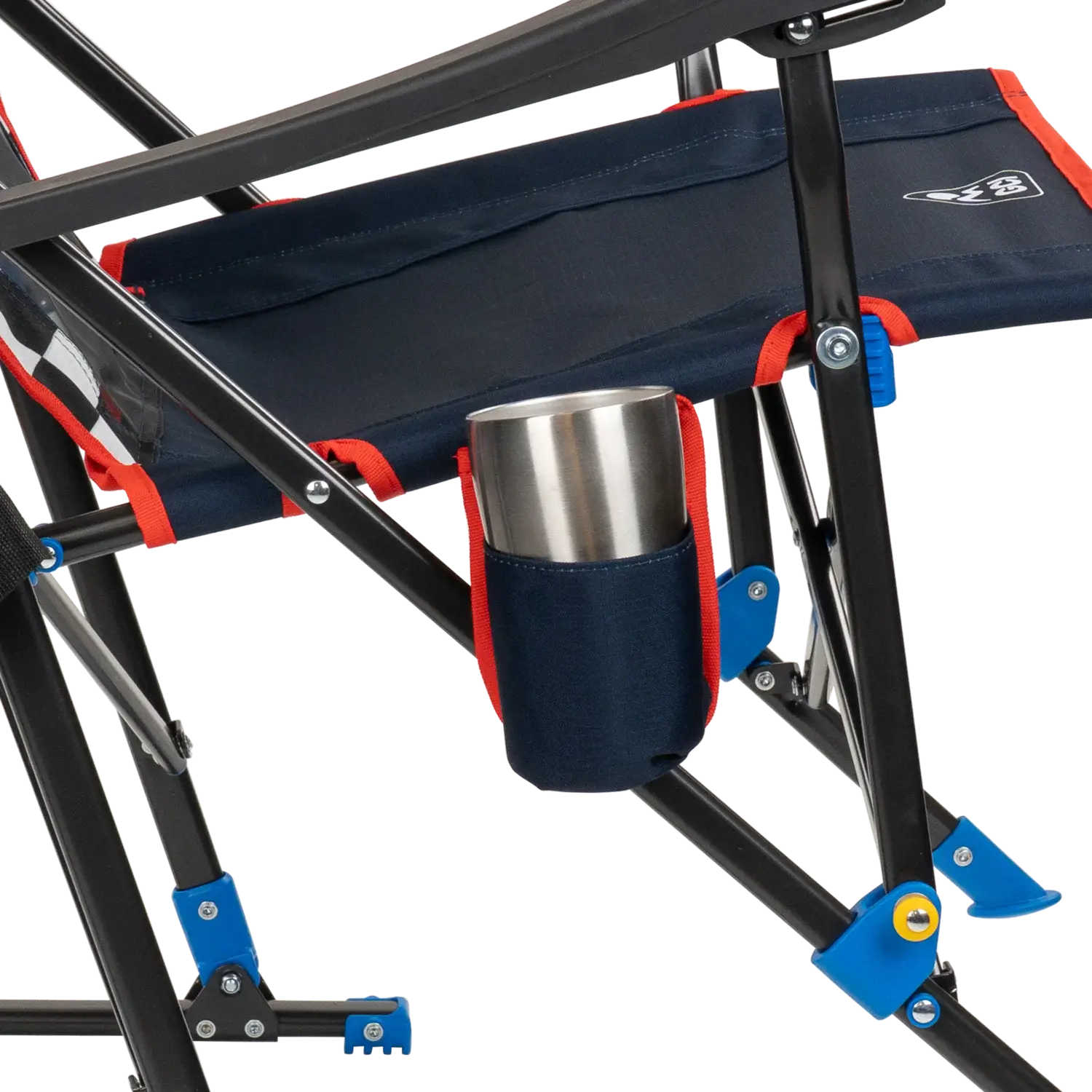 Premium All-Weather NASCAR RoadTrip Rocker - Blue - Camp Rocker Chair for Fishing & Beach Trips Detail