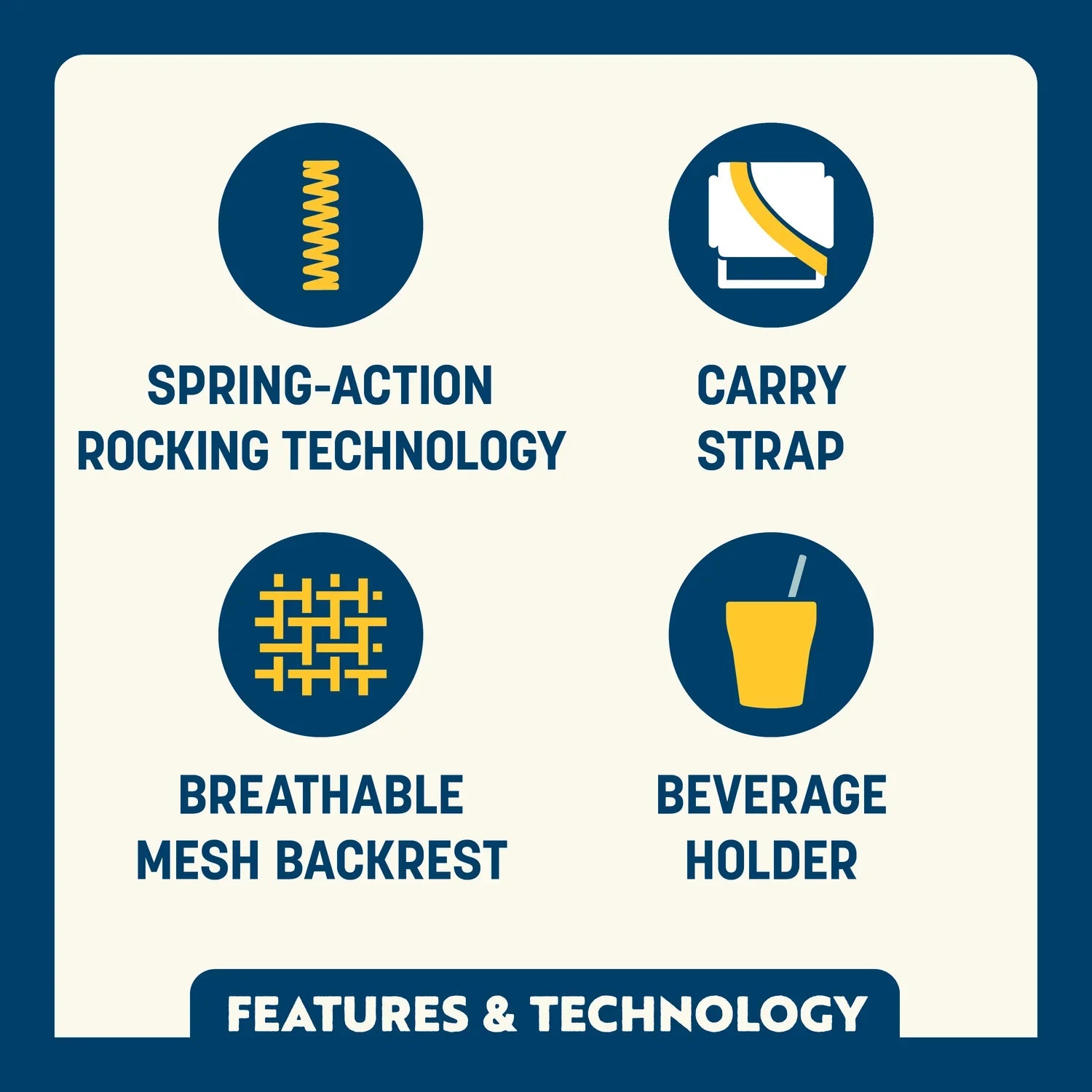 Premium All-Weather NASCAR RoadTrip Rocker - Blue - Camp Rocker Chair for Fishing & Beach Trips Detail