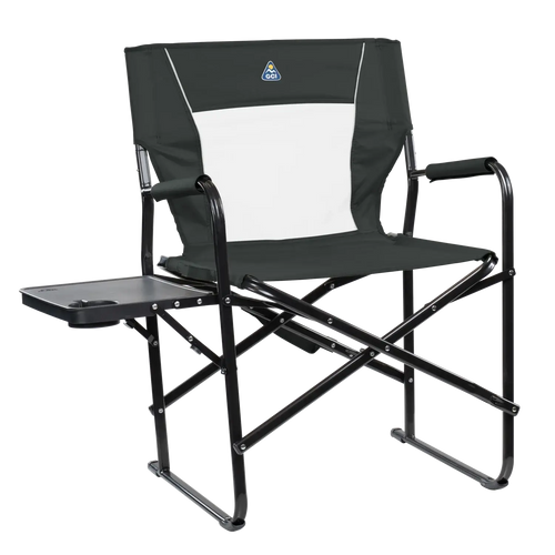 Ergonomic Portable Slim-Fold Director's Chair XL - Folding Rocking Chair - Perfect for Tailgating - Dark Charcoal