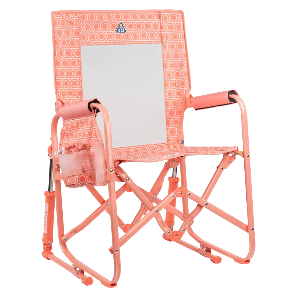 Ultra-Comfortable Stowaway Rocker - Camp Rocker Chair for Fishing & Beach Trips - Coral Mosaic