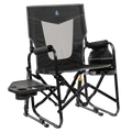 Foldable Stowaway Rocker with Side Table - Camp Rocker Chair for Fishing & Beach Trips - Dark Charcoal