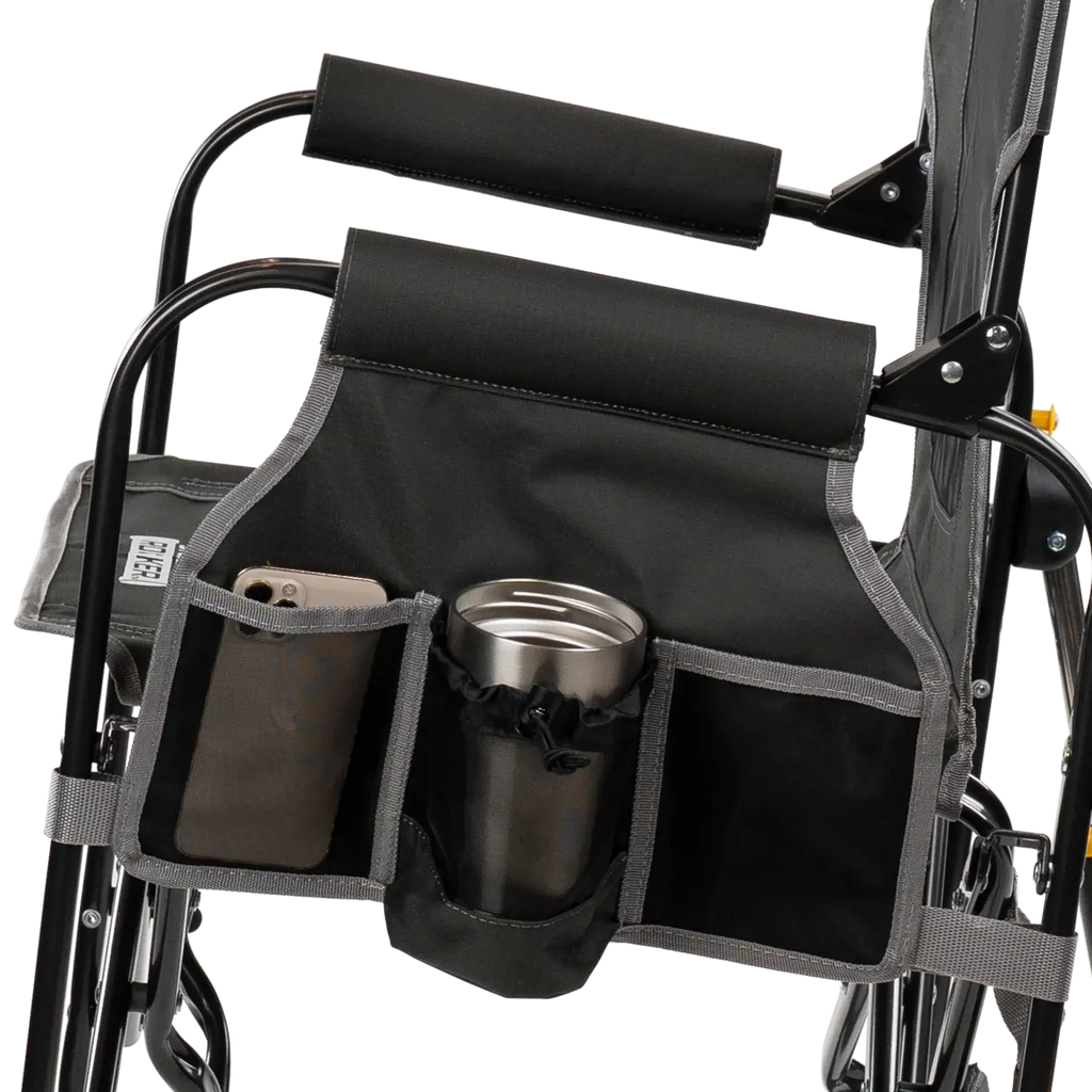 Foldable Stowaway Rocker with Side Table - Camp Rocker Chair for Fishing & Beach Trips Detail