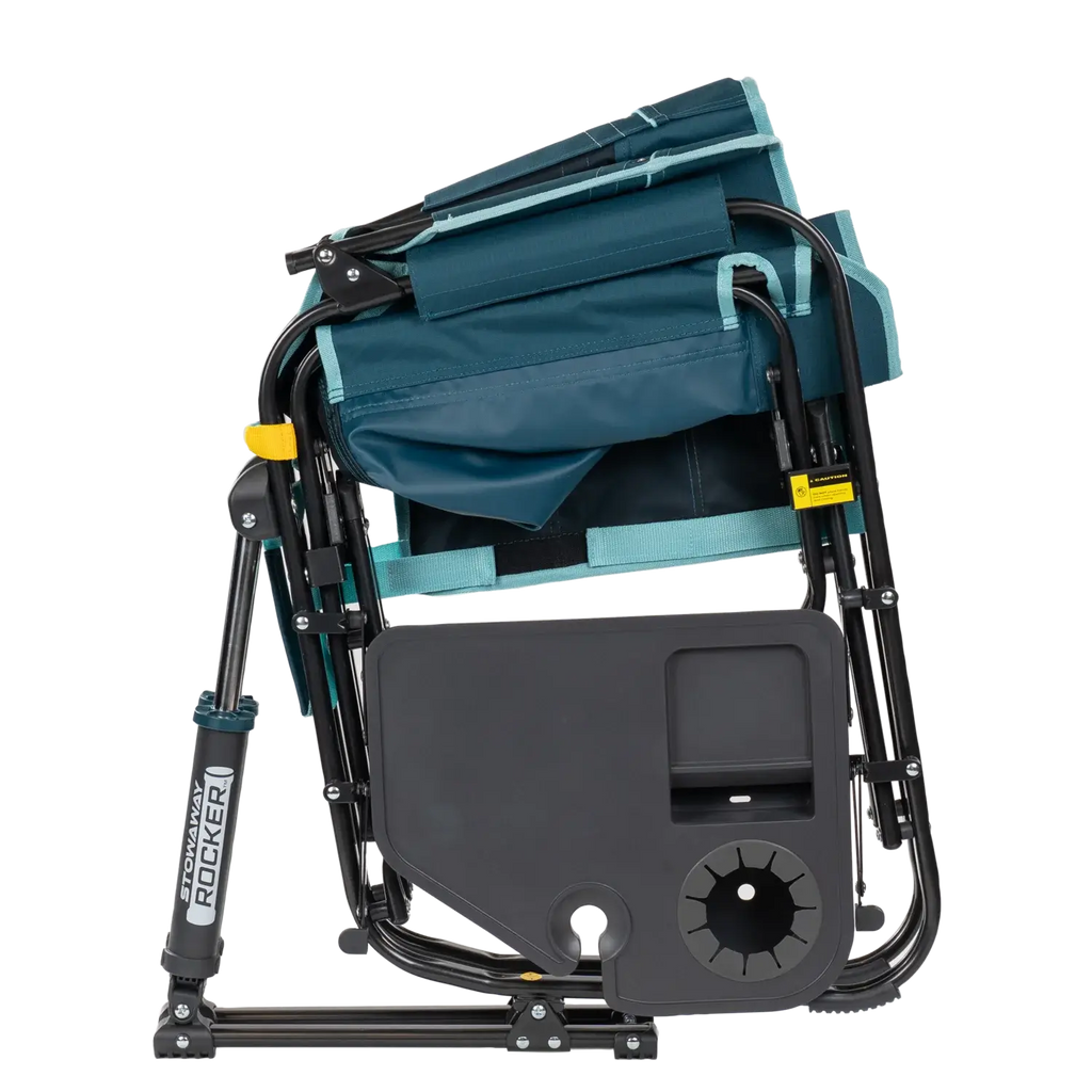 Foldable Stowaway Rocker with Side Table - Camp Rocker Chair for Fishing & Beach Trips Detail