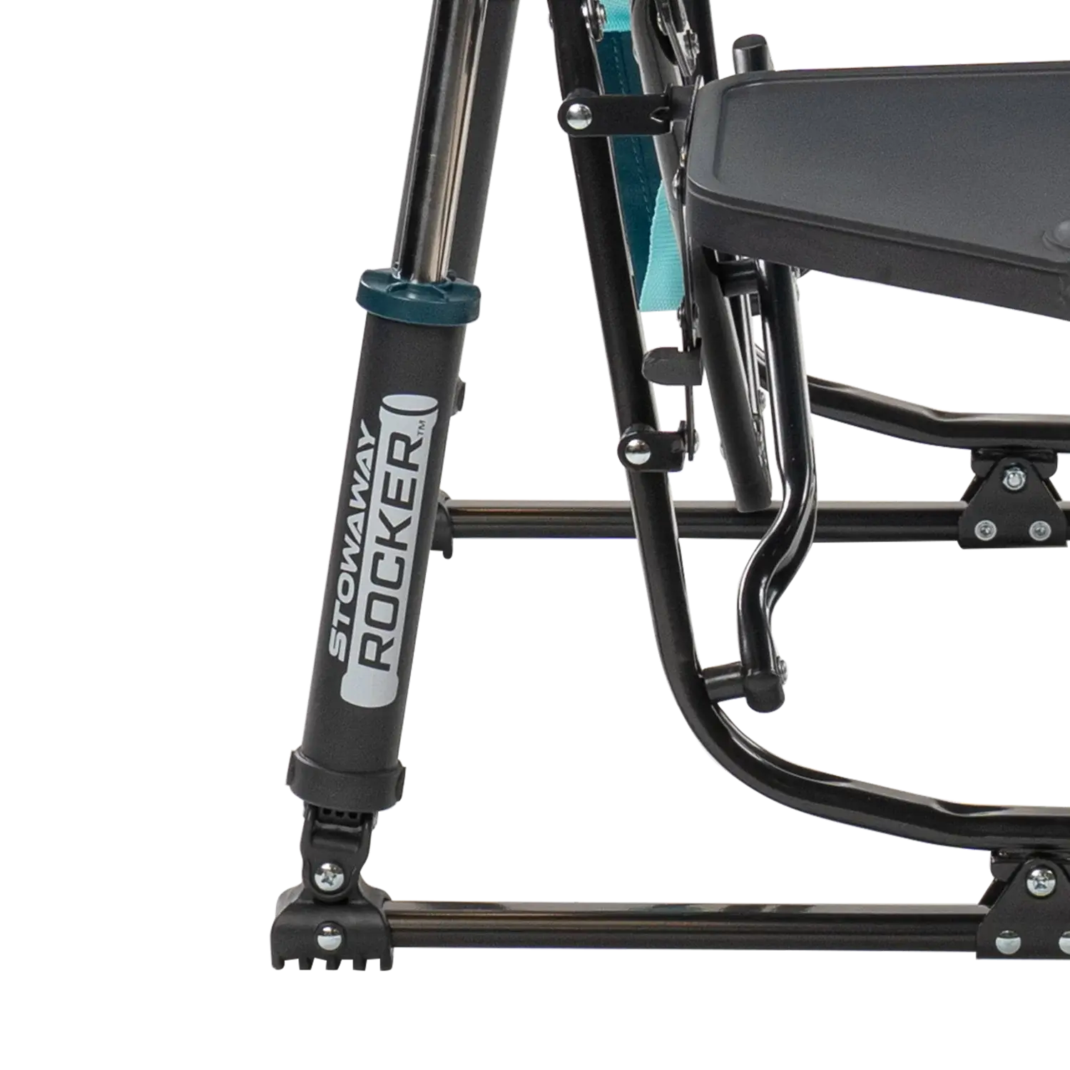 Foldable Stowaway Rocker with Side Table - Camp Rocker Chair for Fishing & Beach Trips Detail