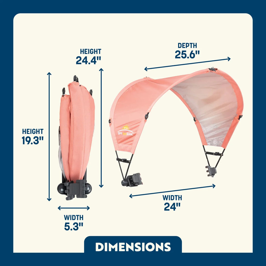 Premium All-Weather SunShade Accessory - Coral - Pop-Up Outdoor Sun Shelter - UV400 Protection Detail