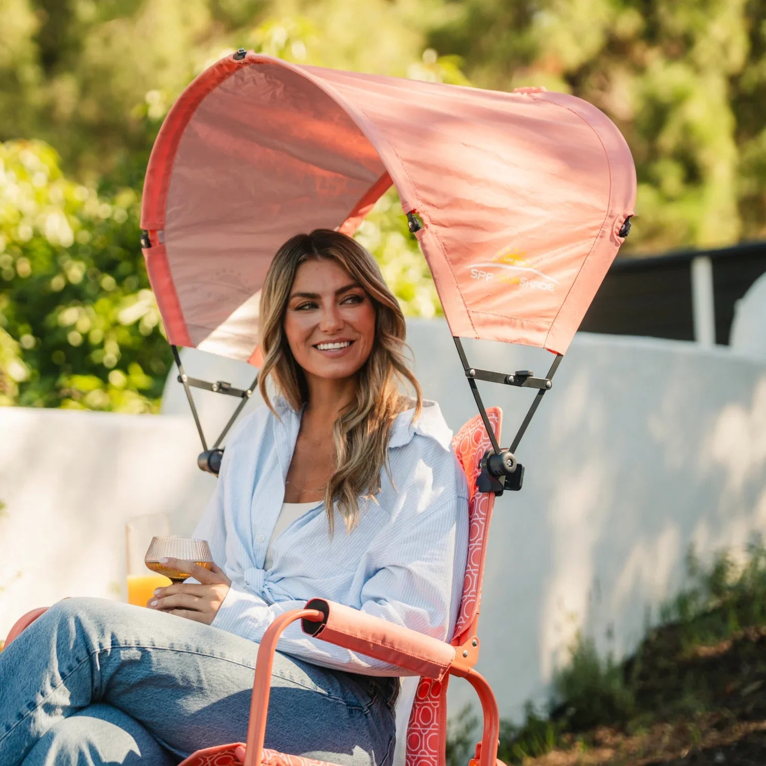 Premium All-Weather SunShade Accessory - Coral - Pop-Up Outdoor Sun Shelter - UV400 Protection Detail