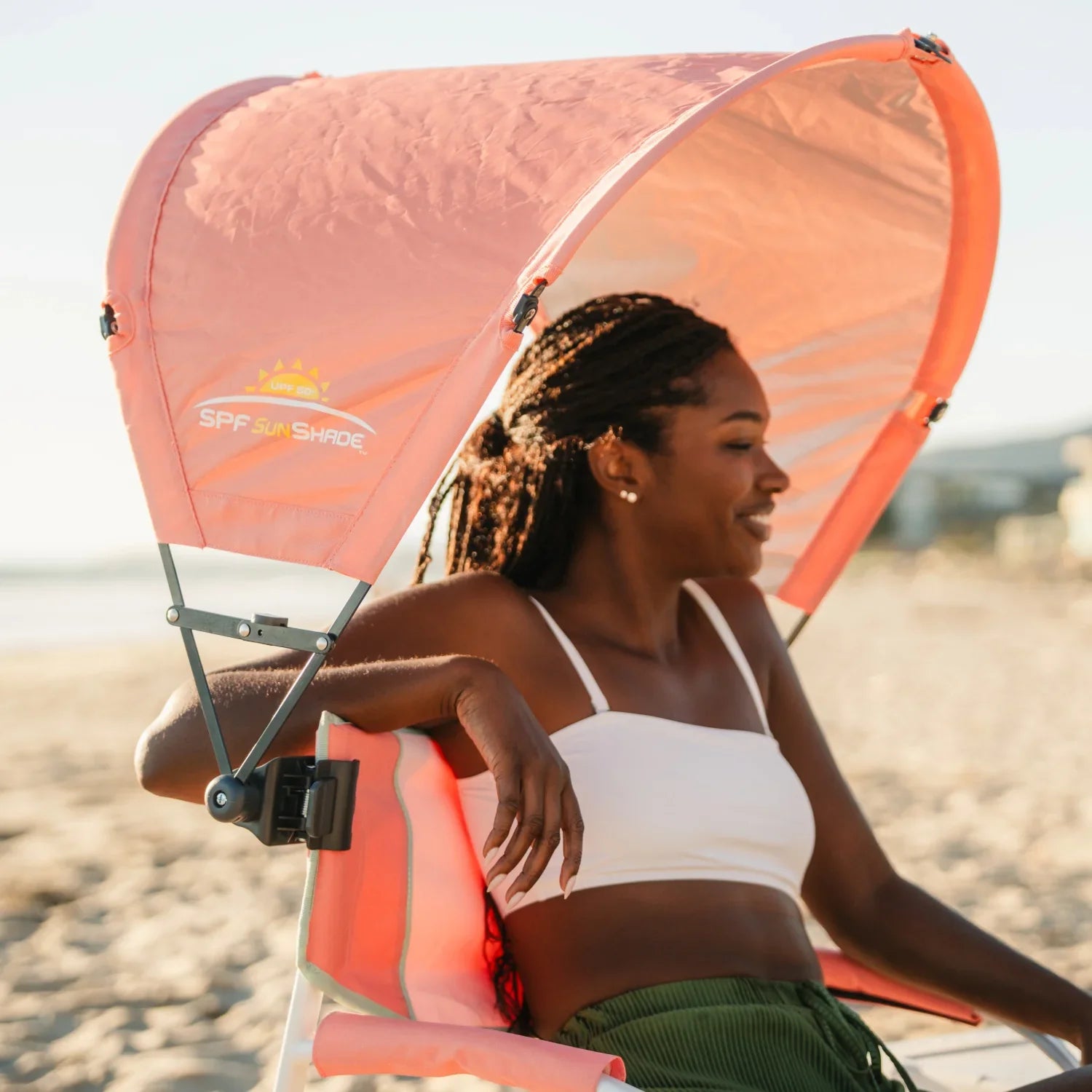 Premium All-Weather SunShade Accessory - Coral - Pop-Up Outdoor Sun Shelter - UV400 Protection Detail