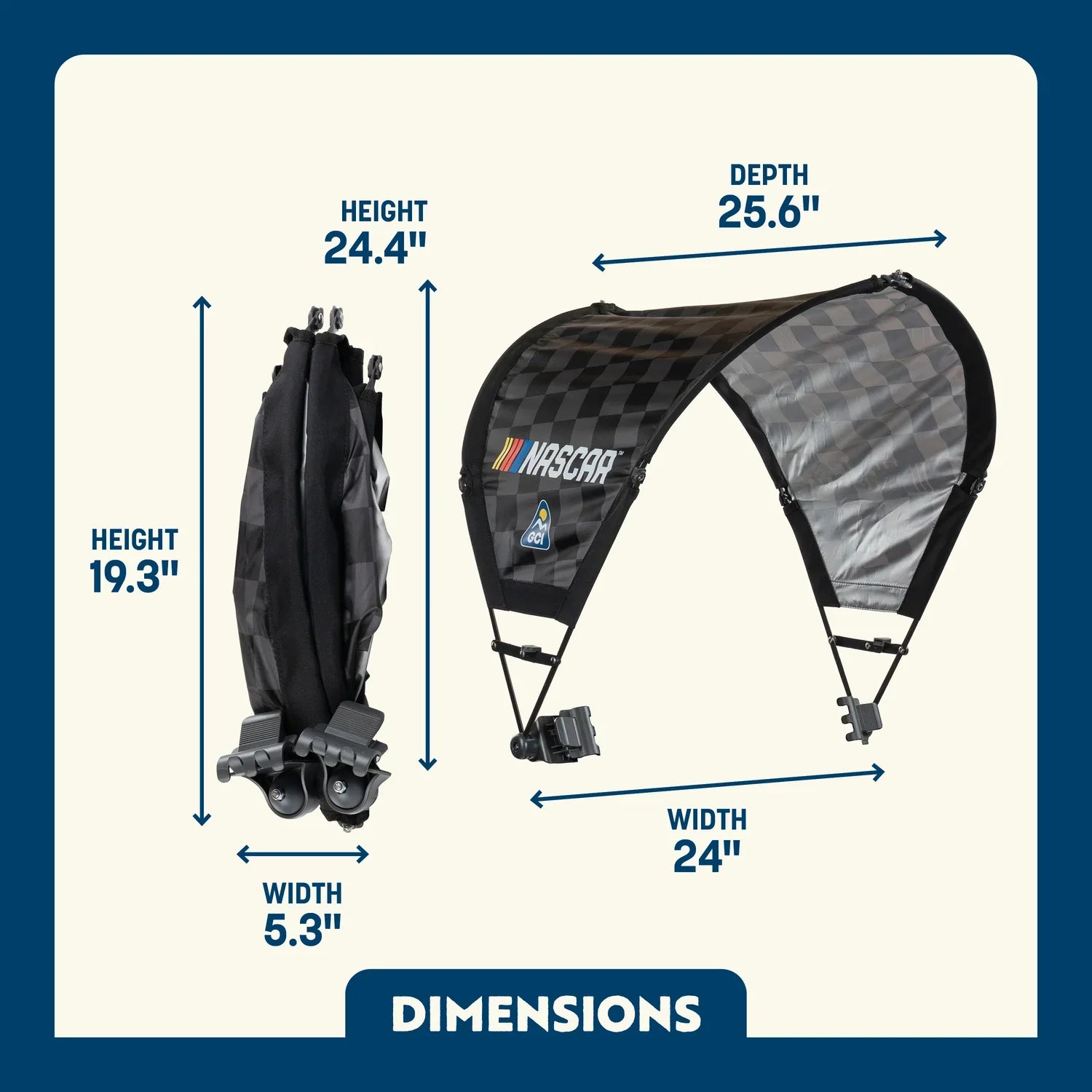 UV-Protection SunShade Accessory - NASCAR - Portable Beach Canopy with Adjustable Shade Angle Detail