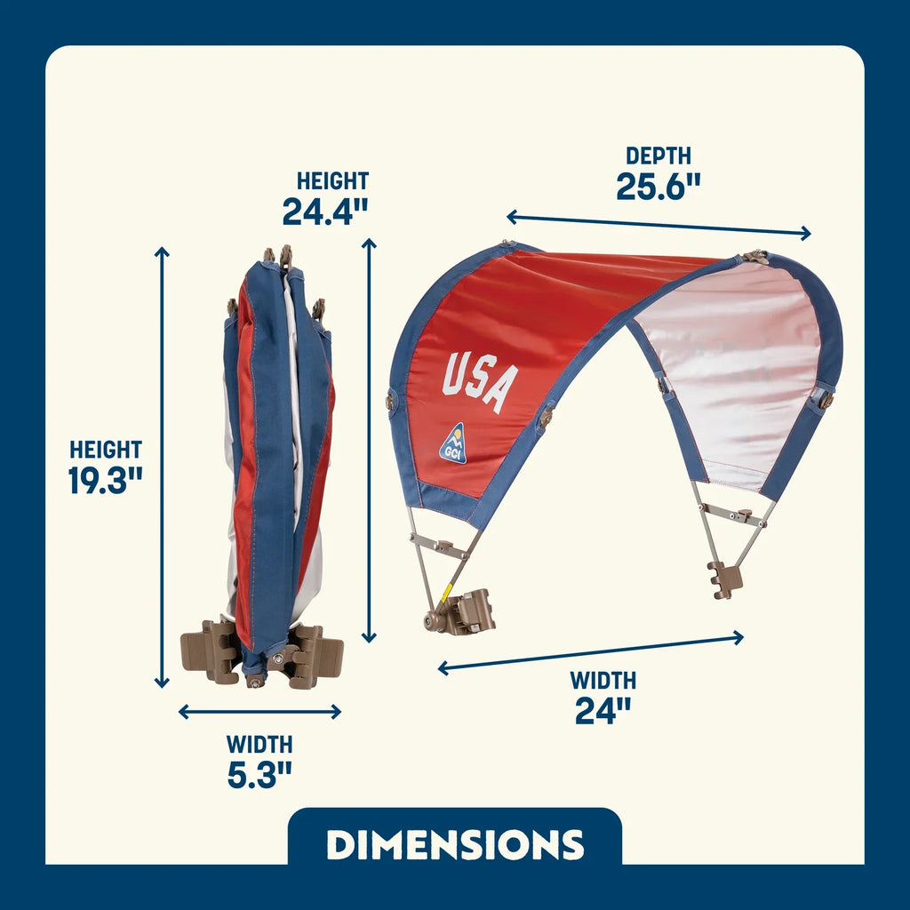 Heavy Duty SunShade Accessory - USA Anniversary Deluxe - Portable Beach Canopy with Adjustable Shade Angle Detail