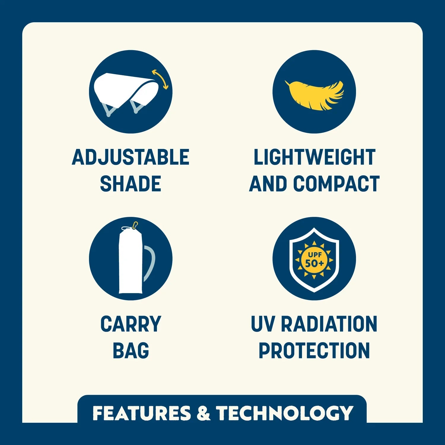 Heavy Duty SunShade Accessory - USA Anniversary Deluxe - Portable Beach Canopy with Adjustable Shade Angle Detail