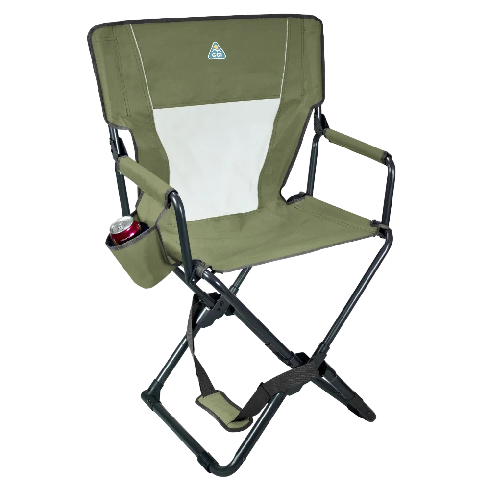Ergonomic Portable Xpress Director's Chair - Camp Rocker Chair for Fishing & Beach Trips - Loden Green